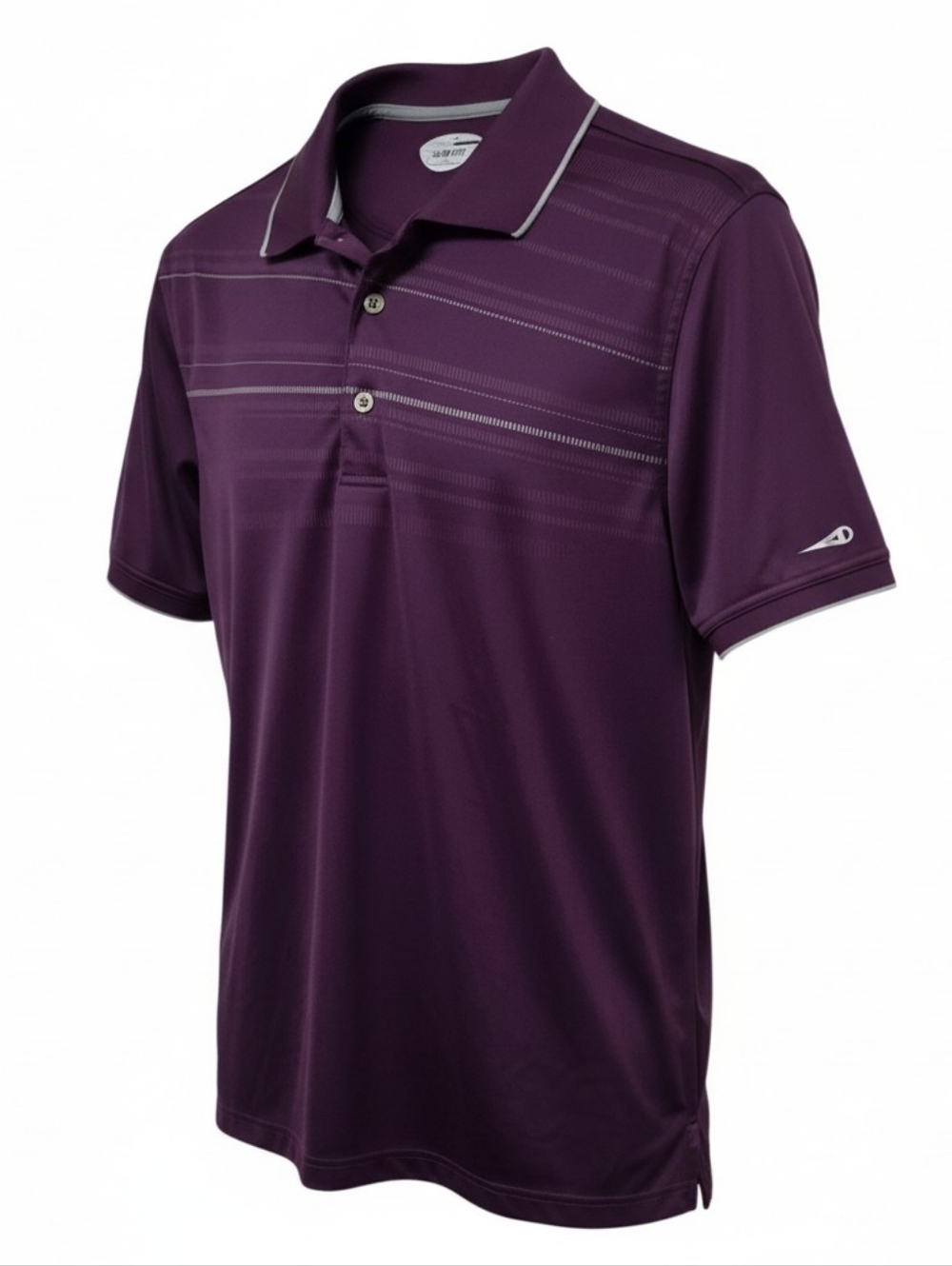 Grand Slam Men's Golf Polo Shirt L Purple Striped Performance Slim Fit